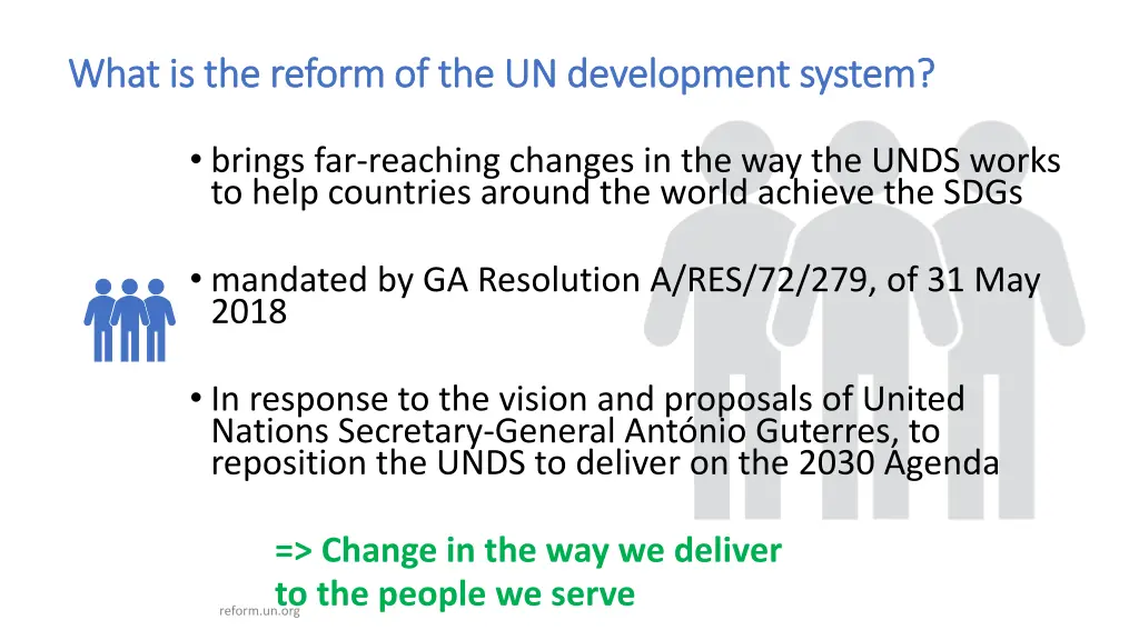 what is the reform of the un development system