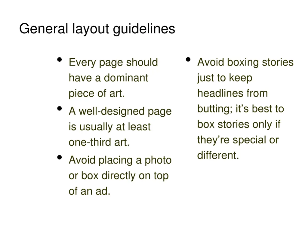 general layout guidelines 1