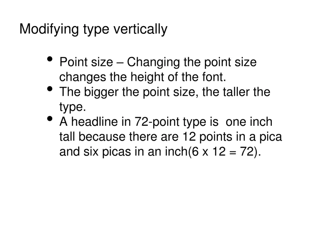 modifying type vertically