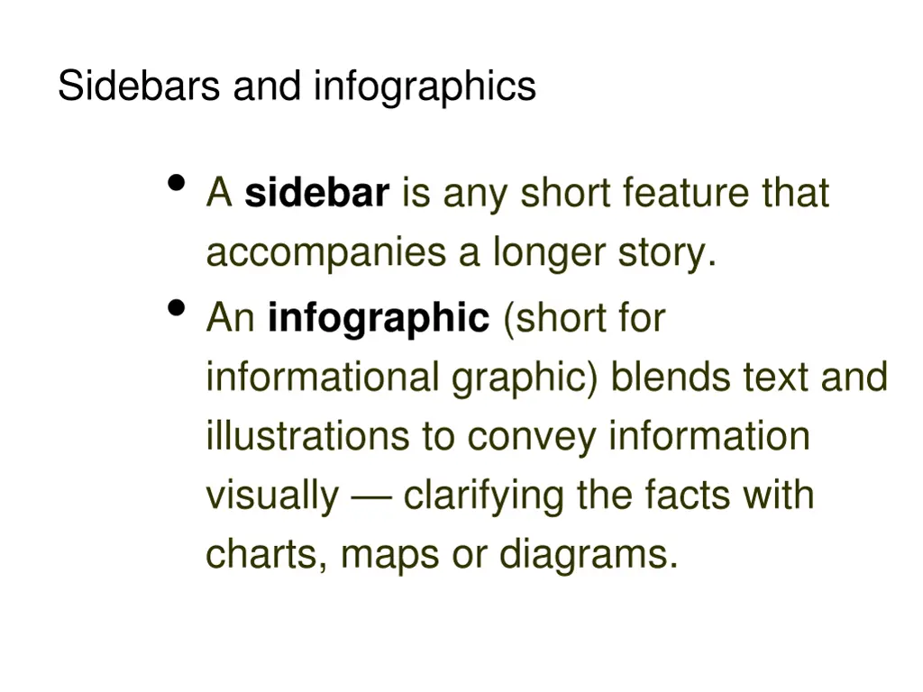 sidebars and infographics