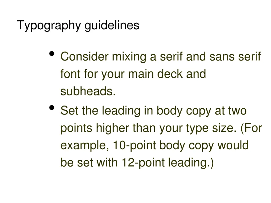 typography guidelines