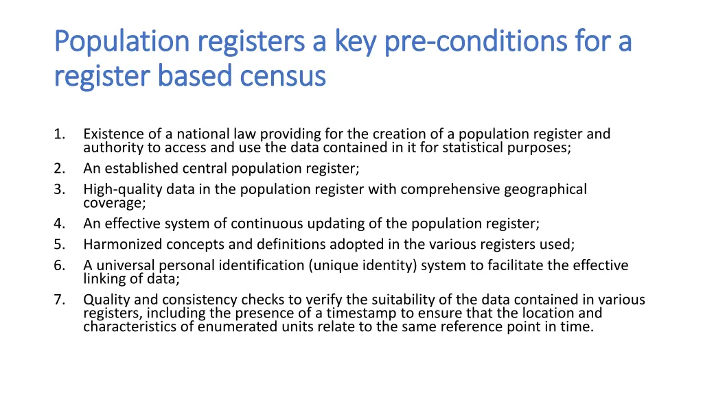 population registers a key pre population