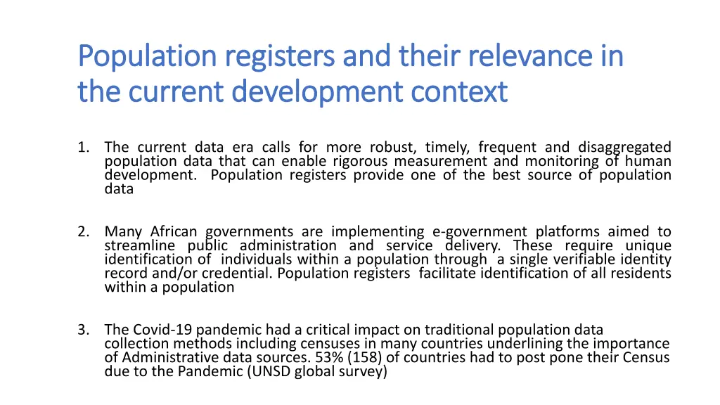 population registers and their relevance