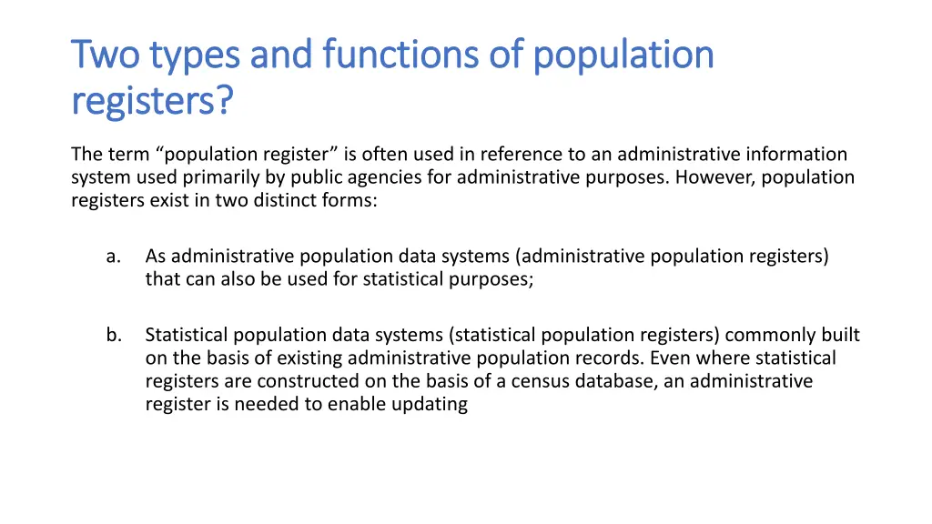 two types and functions of population two types