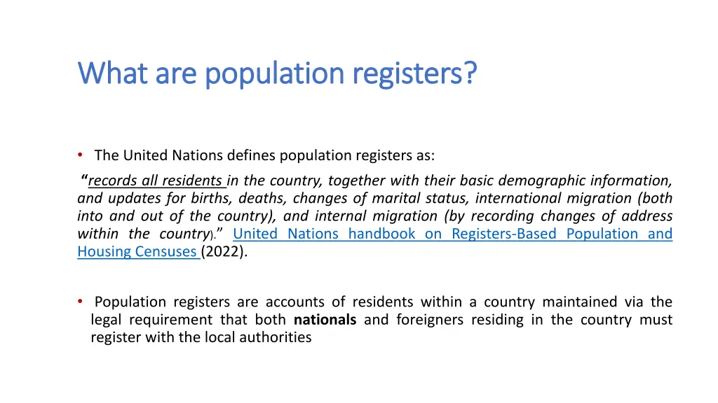 what are population registers what are population