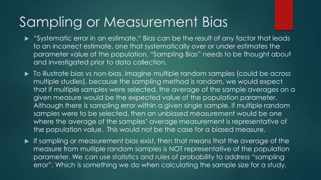 sampling or measurement bias