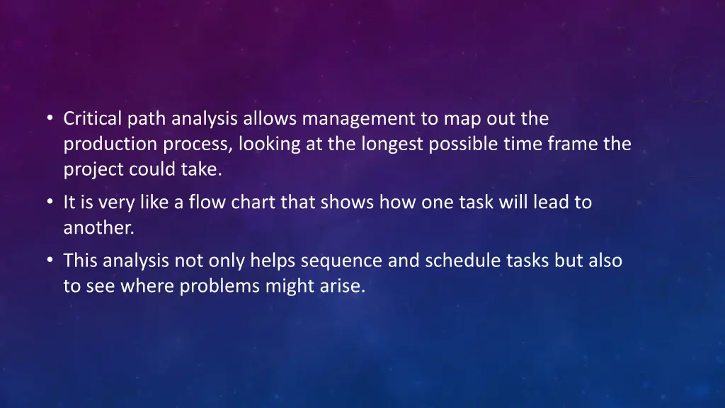 critical path analysis allows management