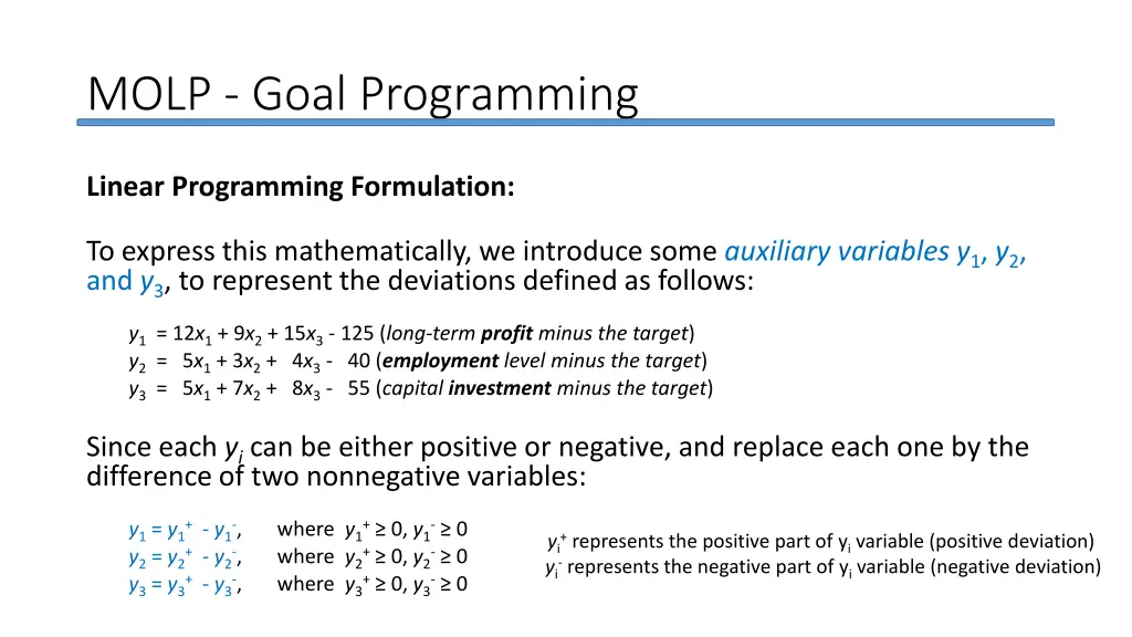 molp goal programming 11