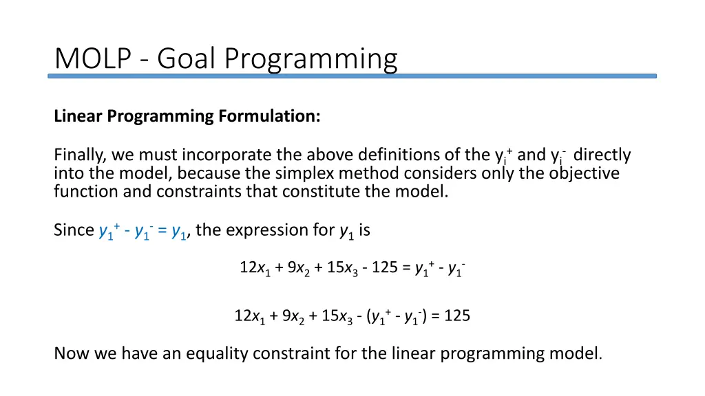 molp goal programming 12