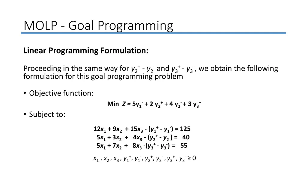 molp goal programming 17