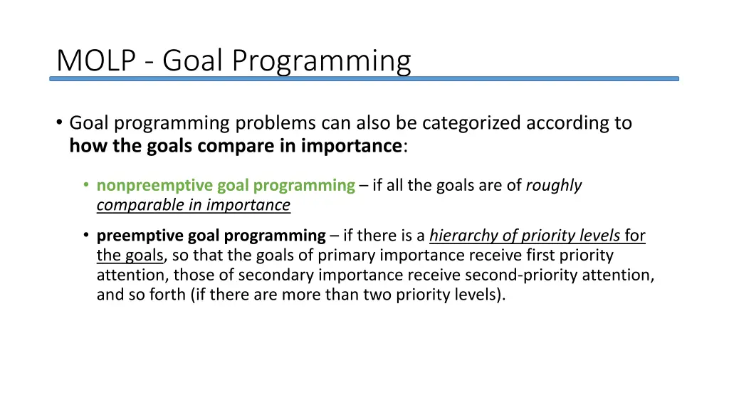 molp goal programming 5