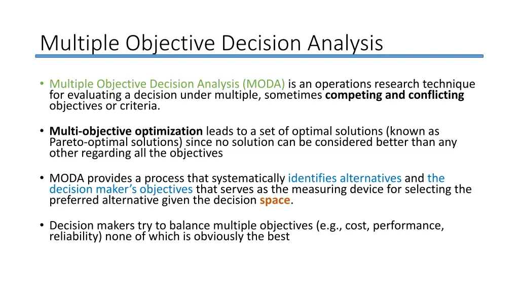 multiple objective decision analysis 5