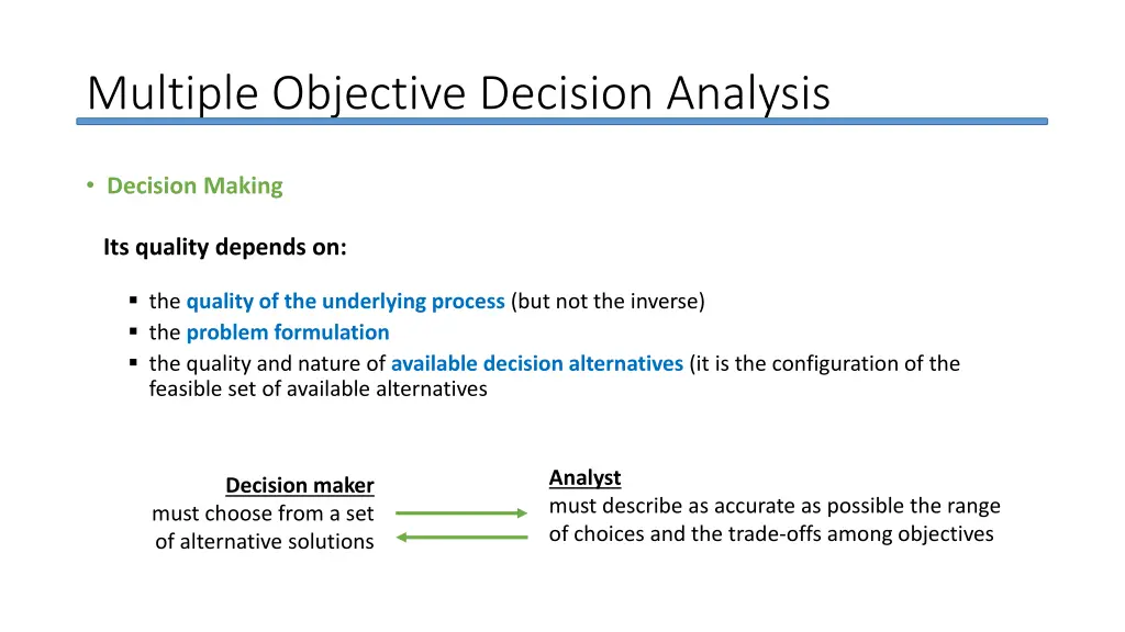 multiple objective decision analysis 6