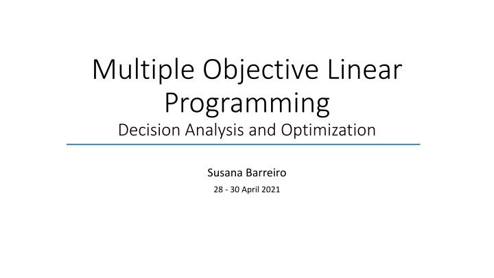 multiple objective linear programming decision