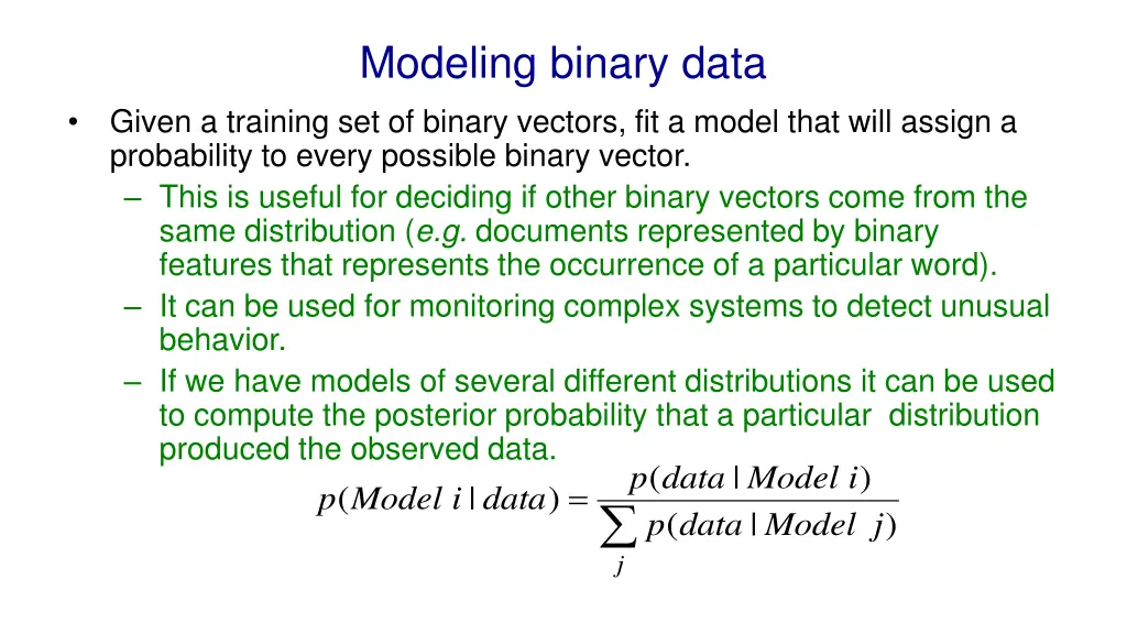 modeling binary data