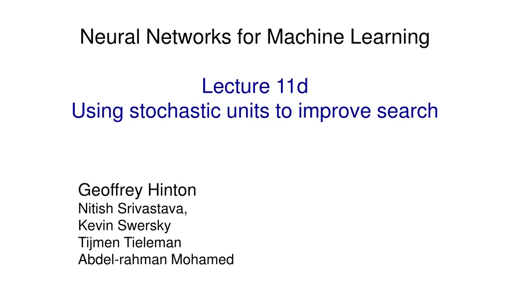 neural networks for machine learning 3