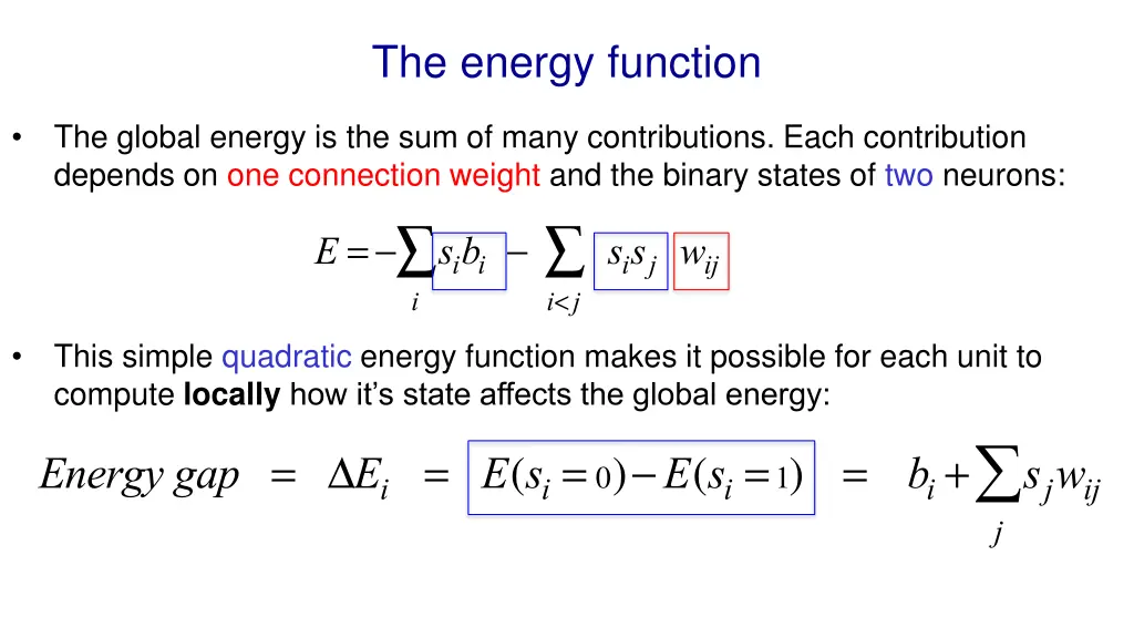 the energy function