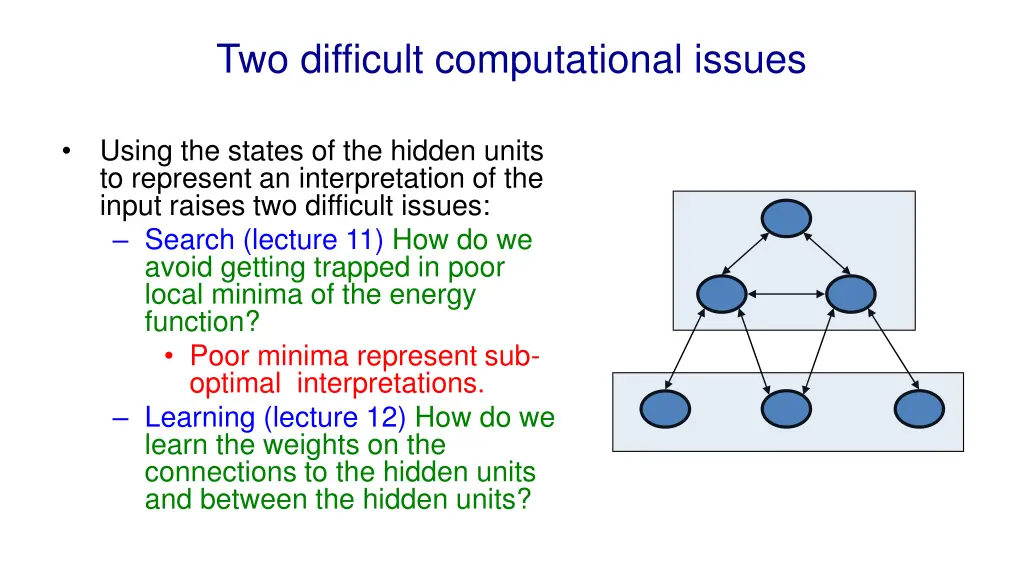 two difficult computational issues