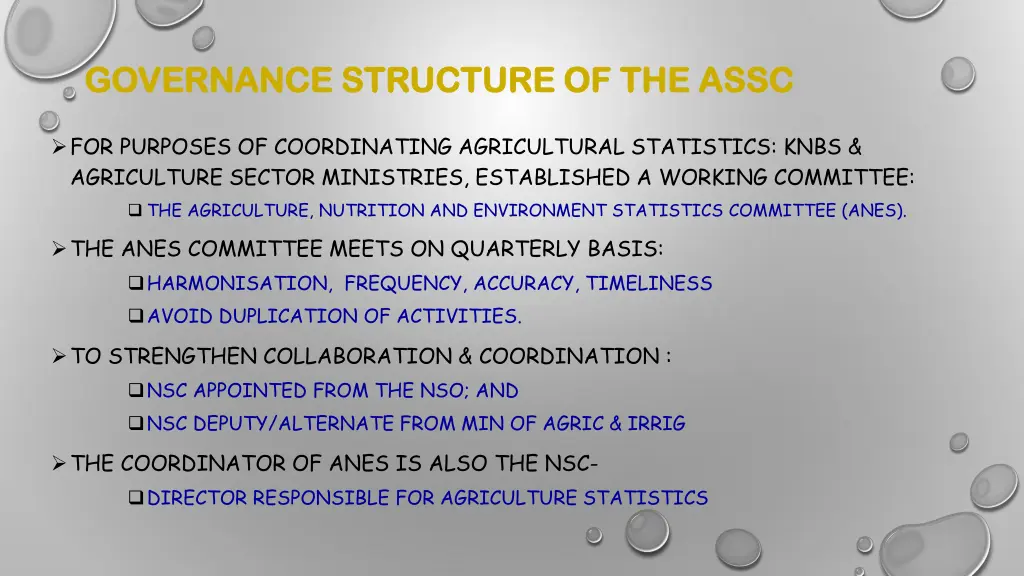 governance structure of the assc governance