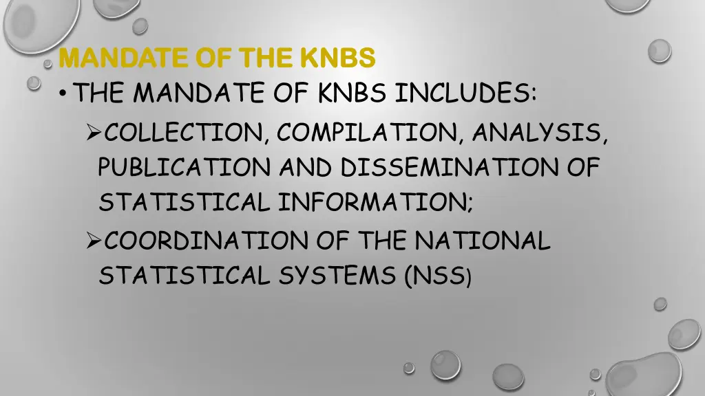 mandate of the knbs mandate of the knbs