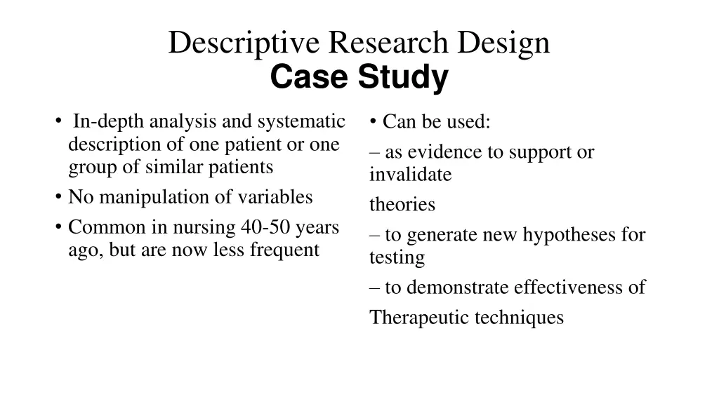 descriptive research design case study