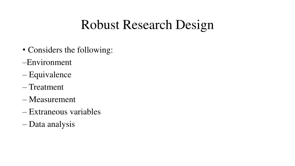 robust research design