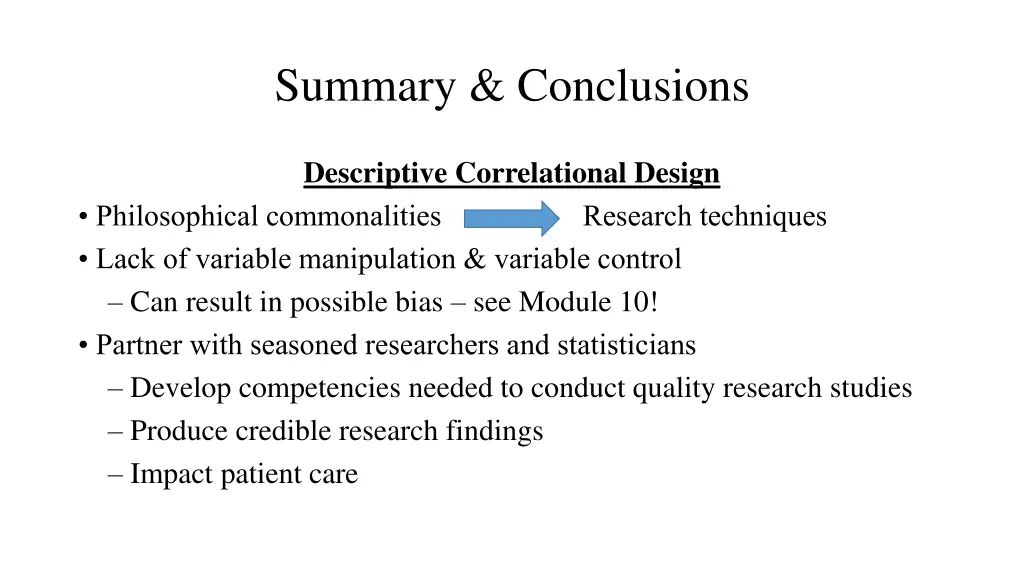 summary conclusions