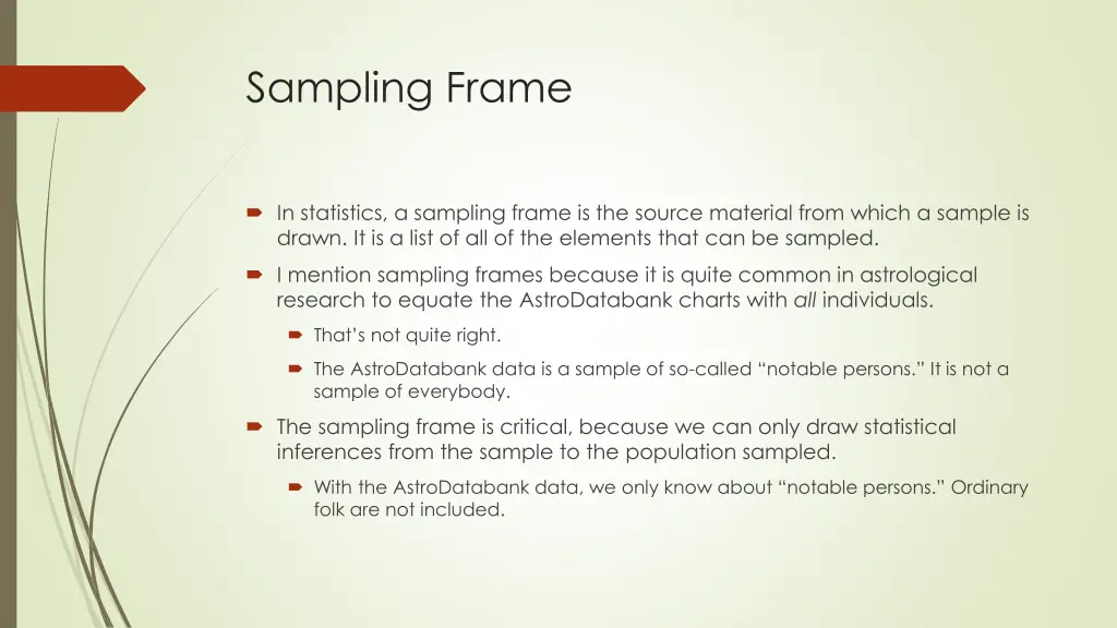 sampling frame