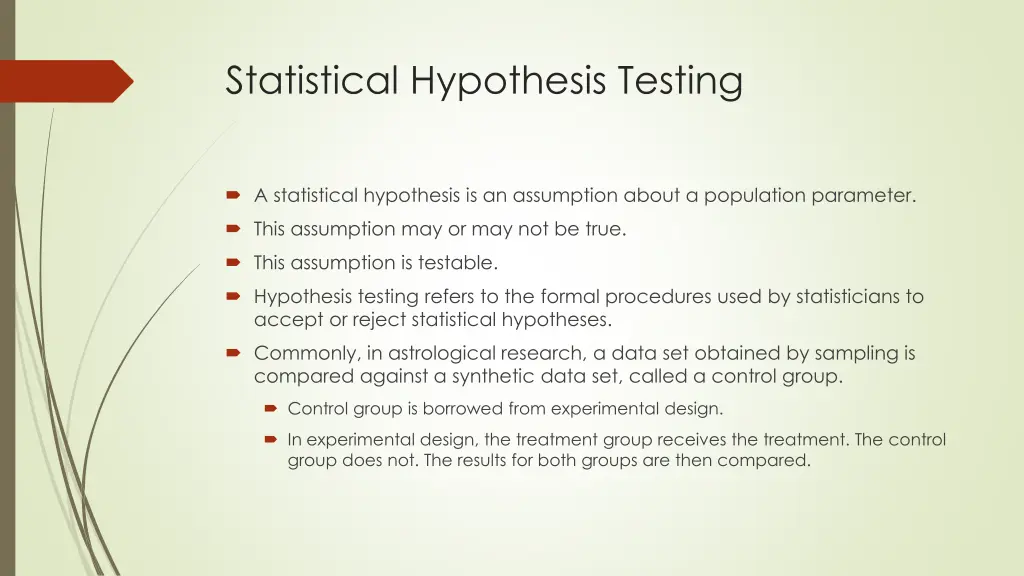 statistical hypothesis testing