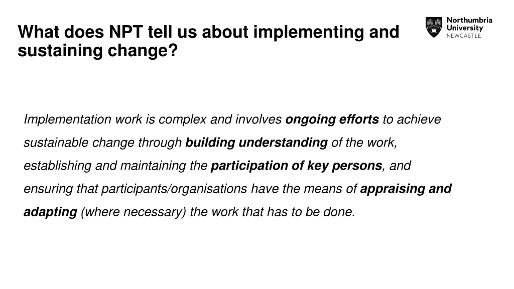 what does npt tell us about implementing