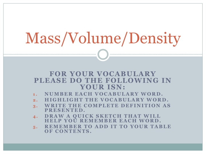 mass volume density