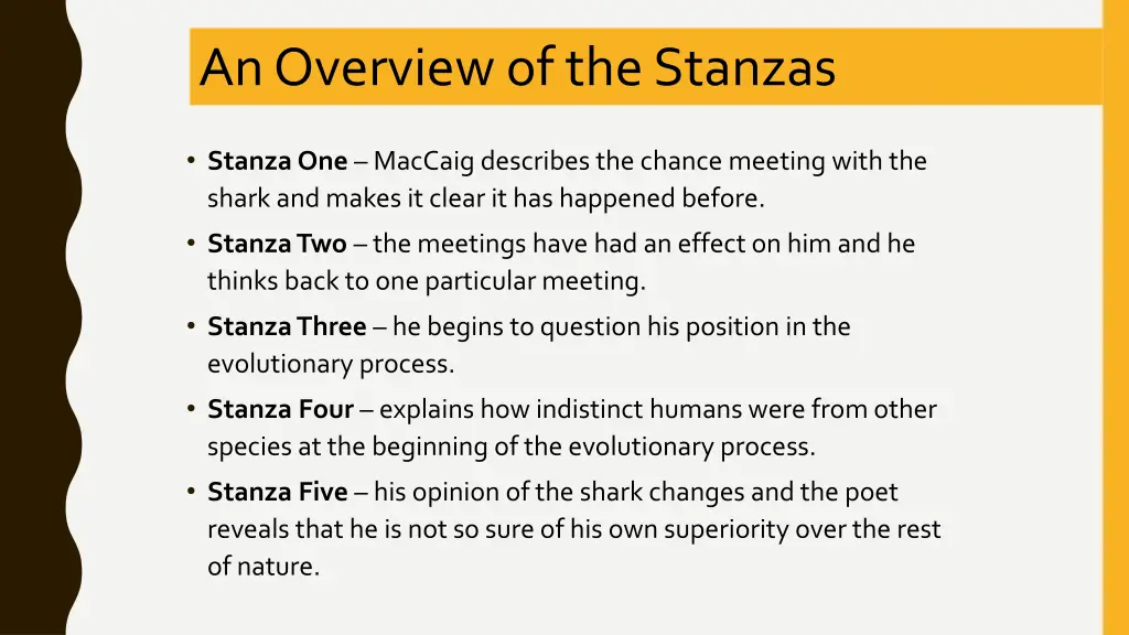 an overview of the stanzas