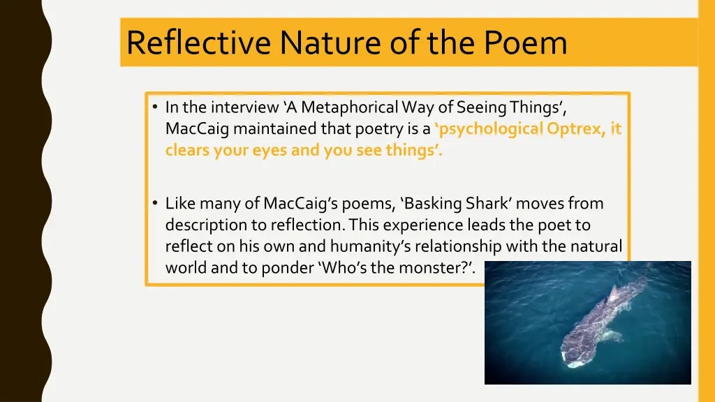 reflective nature of the poem