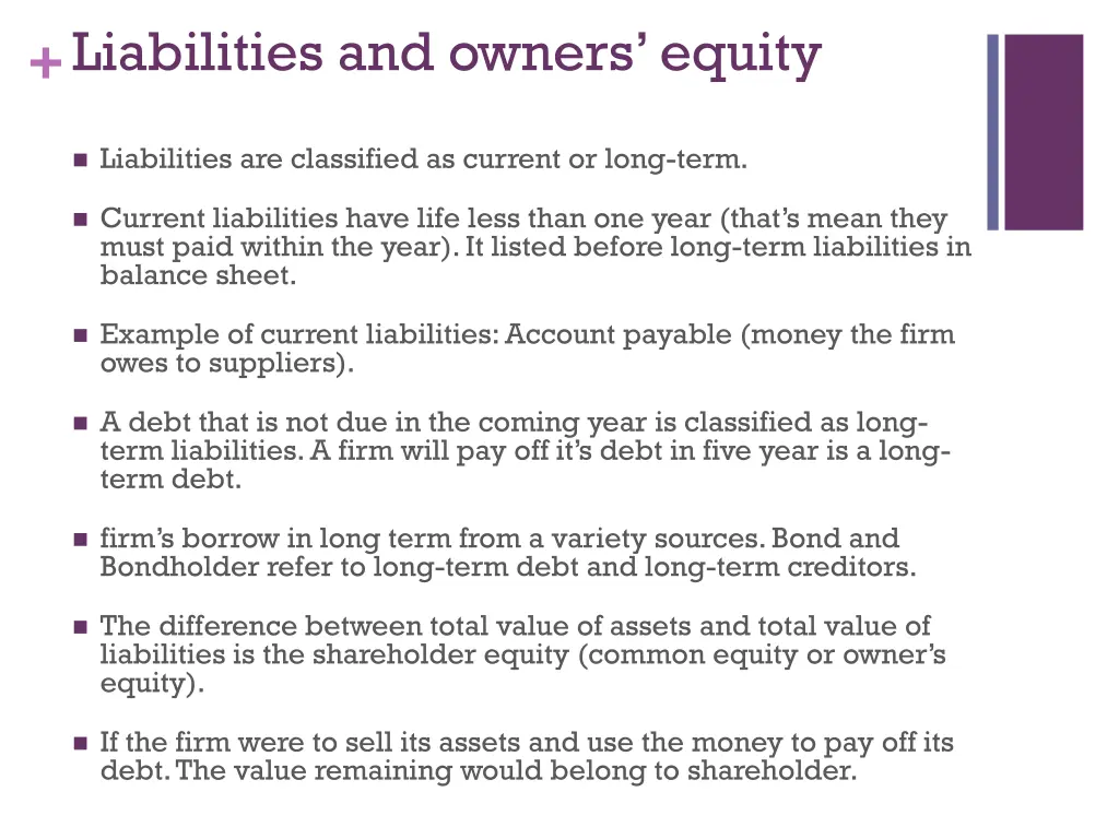 liabilities and owners equity