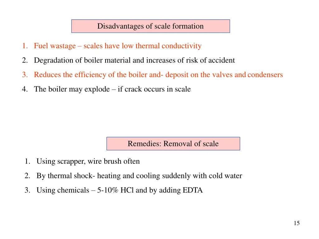 disadvantages of scale formation