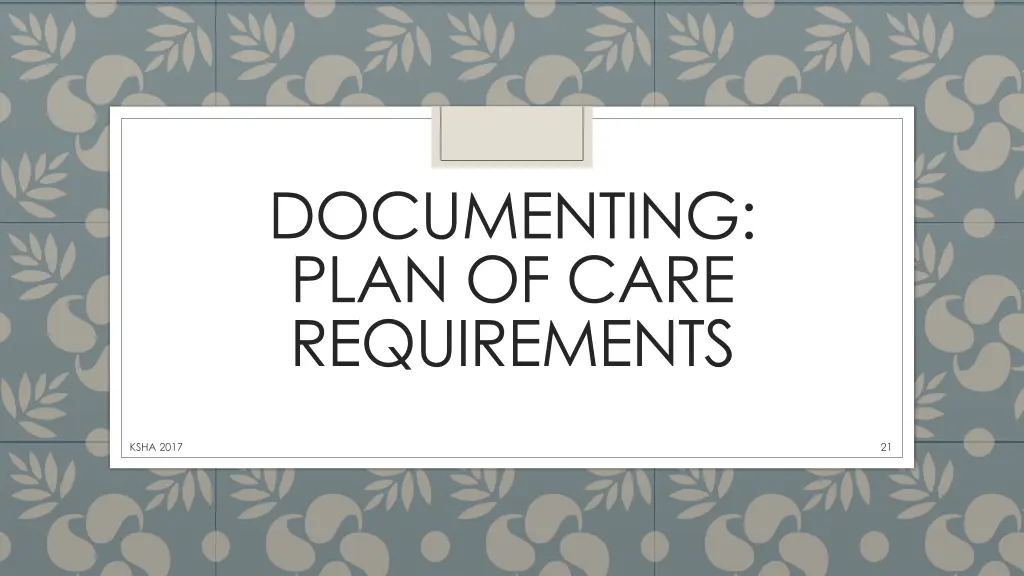 documenting plan of care requirements