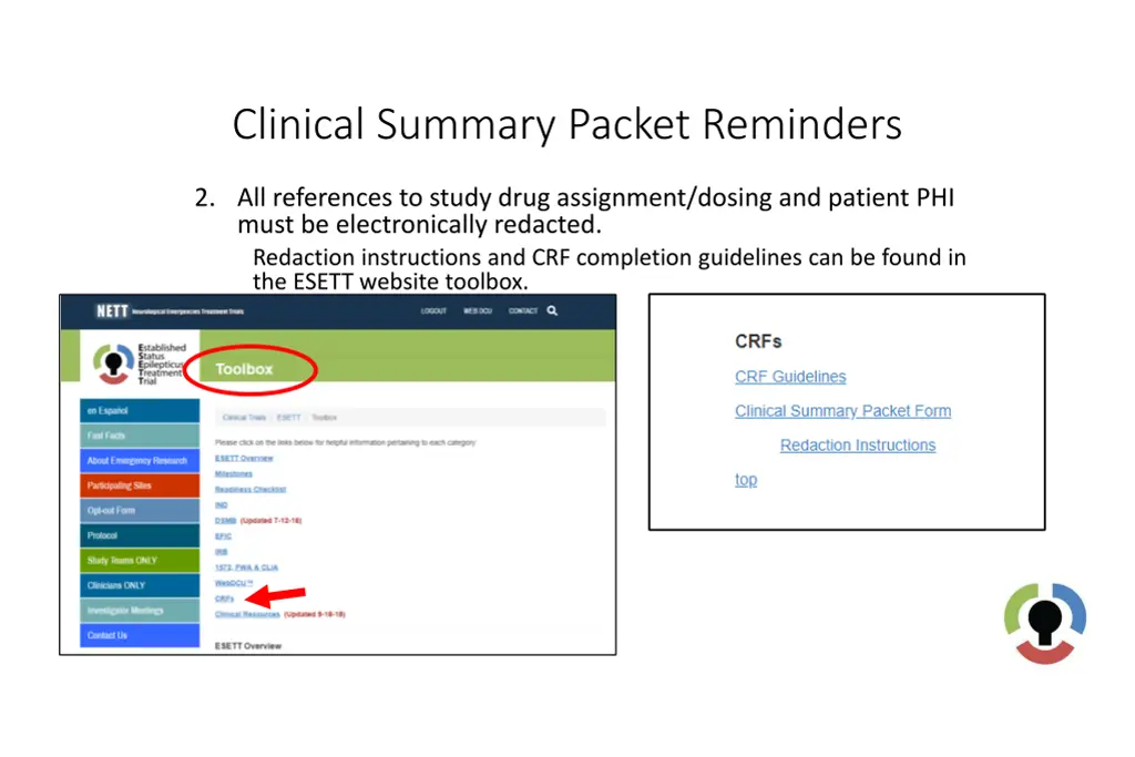 clinical summary packet reminders 2