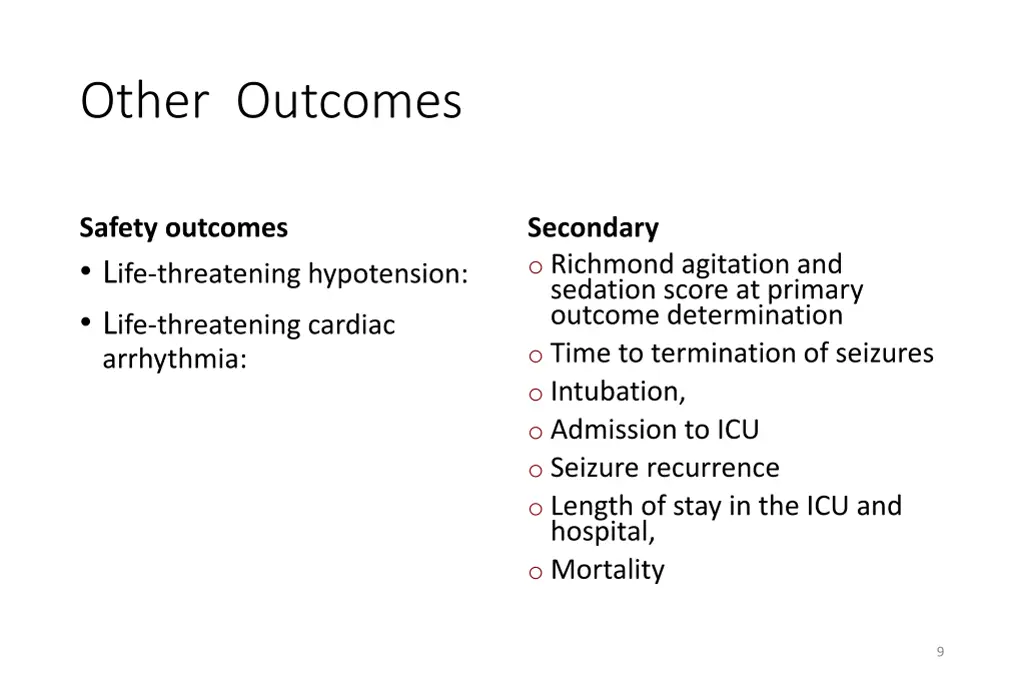 other outcomes