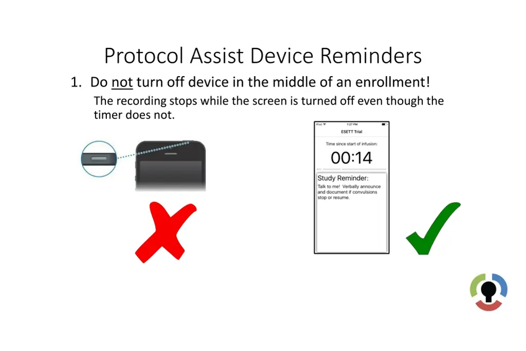 protocol assist device reminders 1 do not turn