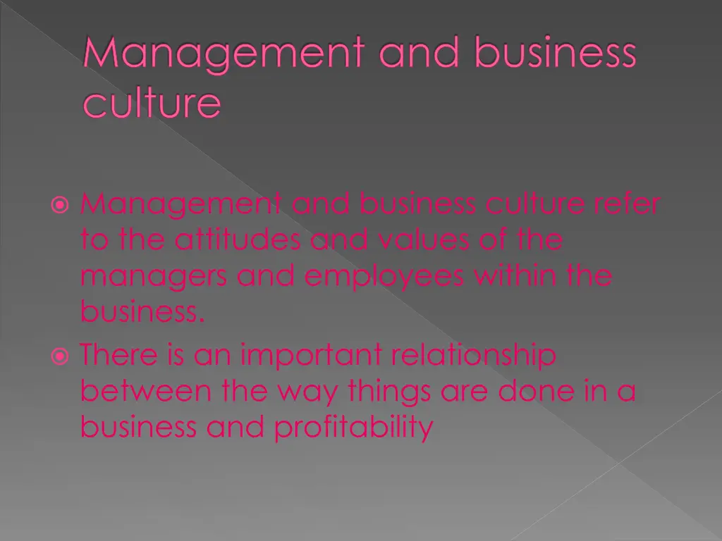 management and business culture