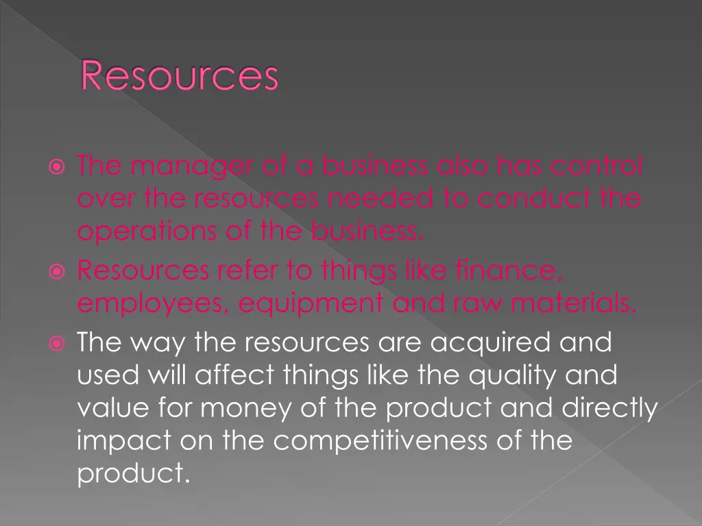 resources