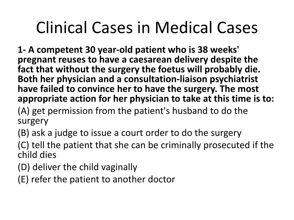 clinical cases in medical cases