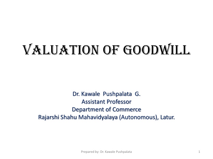 valuation of goodwill