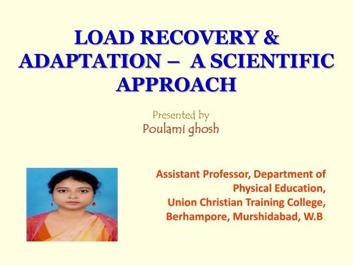 load recovery adaptation a scientific approach