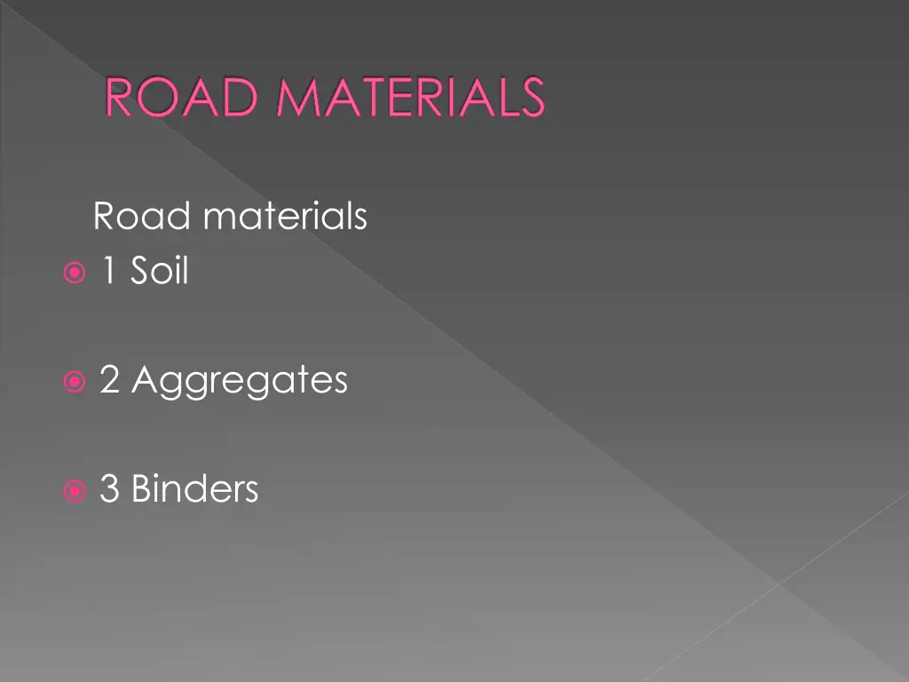 road materials