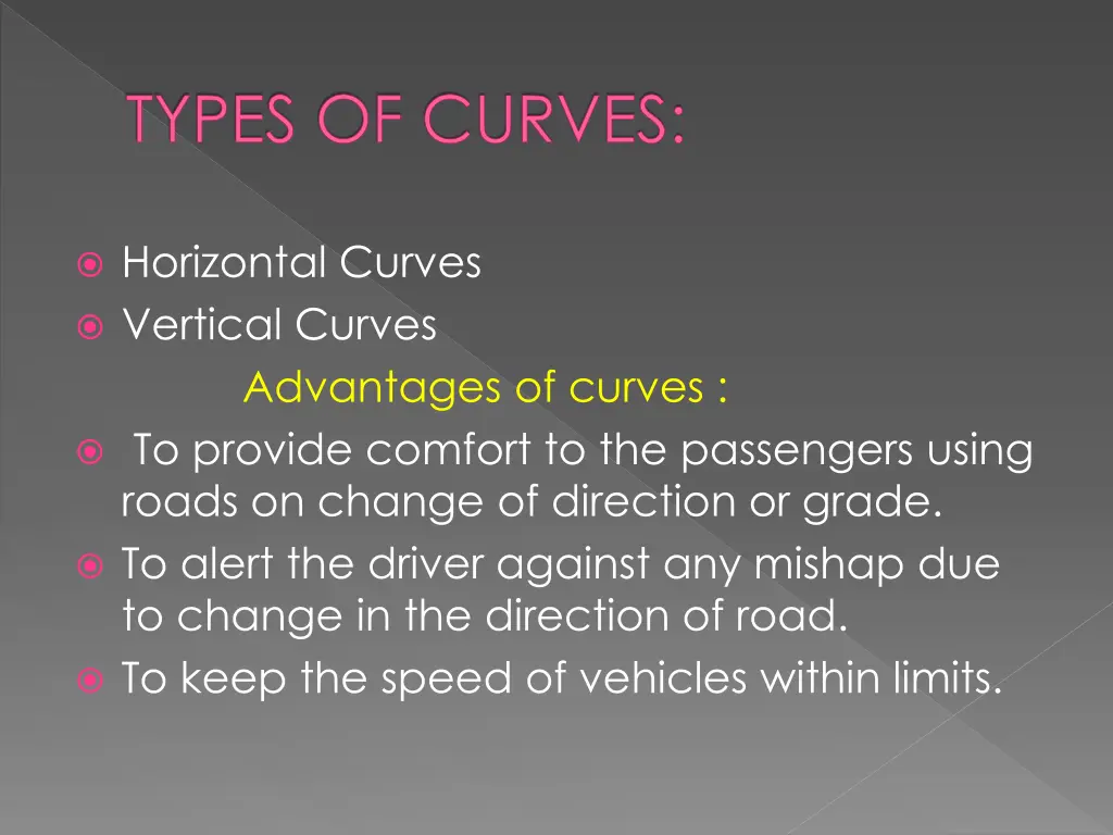 types of curves