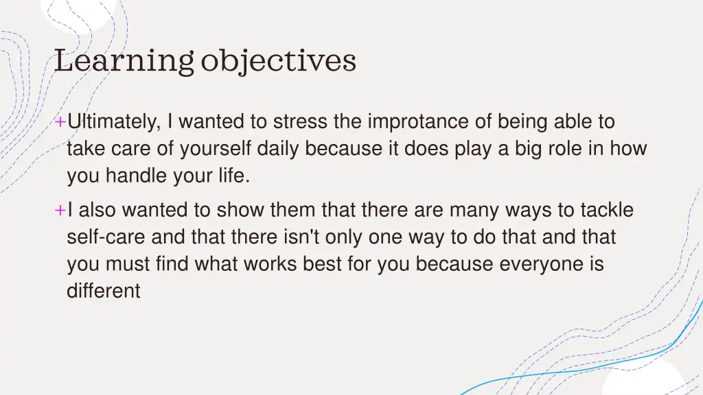 learning objectives