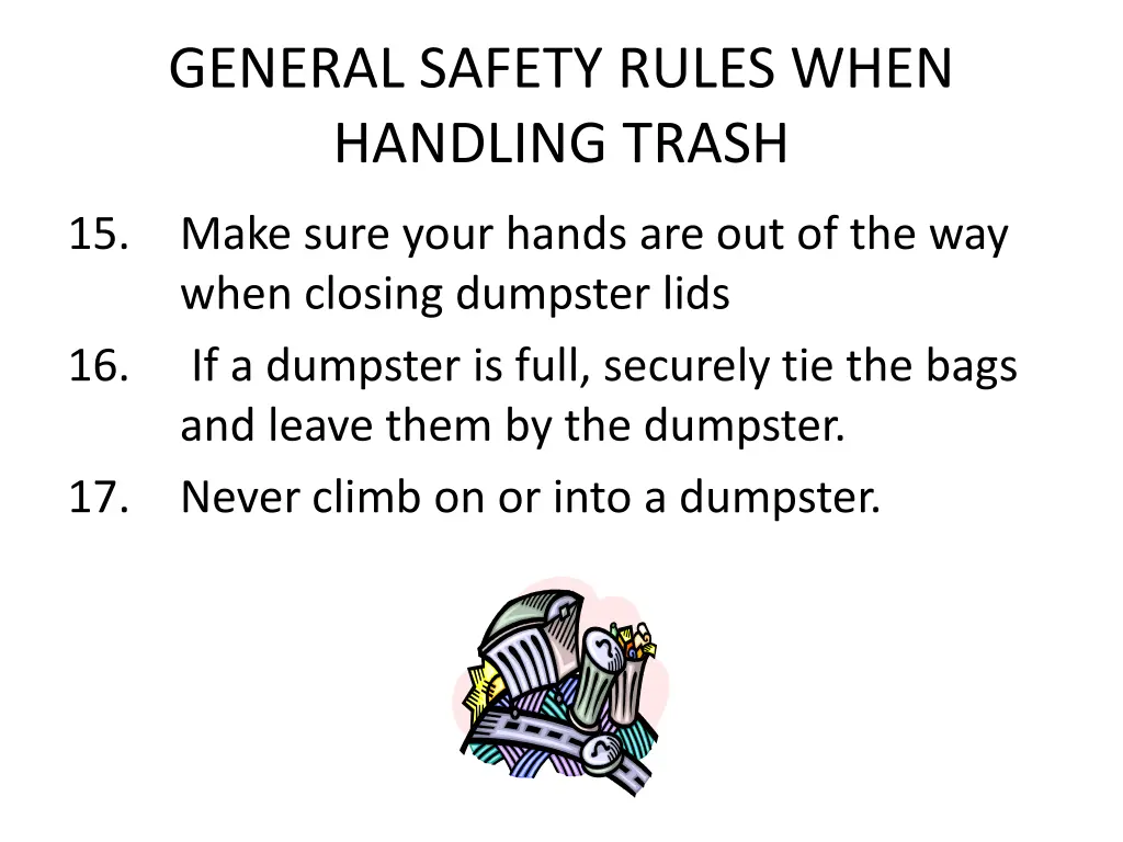 general safety rules when handling trash 2