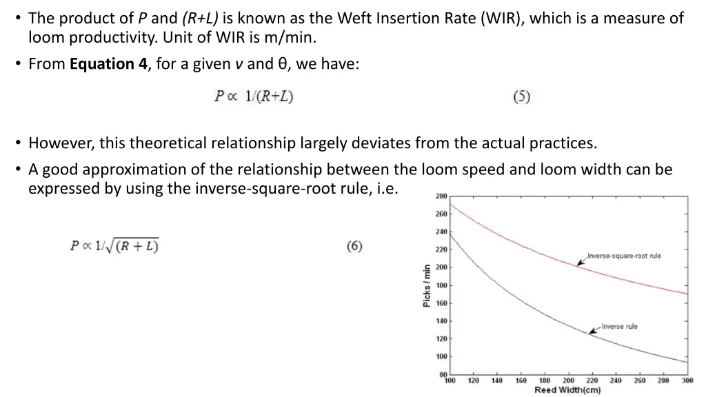 the product of p and r l is known as the weft