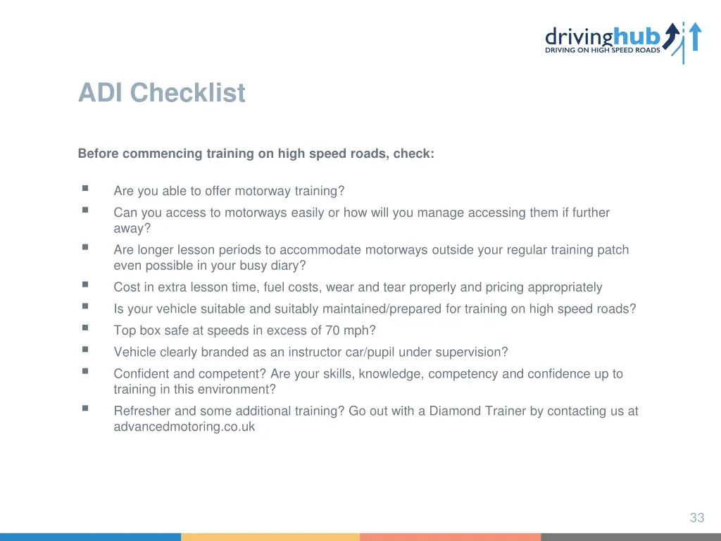 adi checklist